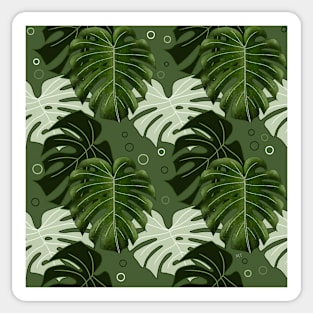 Monstera Pattern - Lime Green Sticker